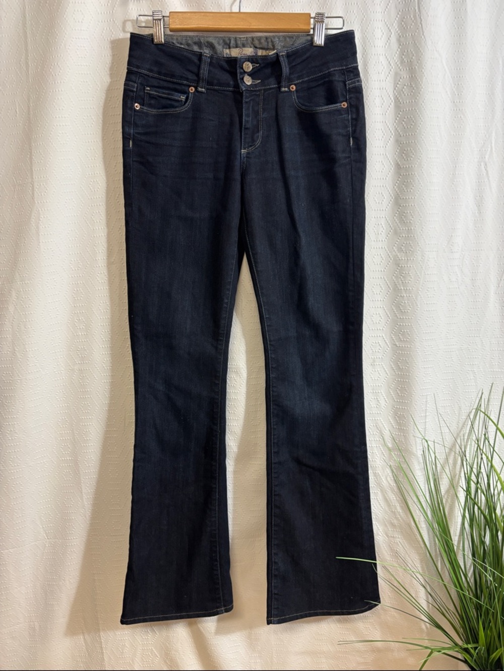 Paige Hidden Hills Bootcut Jeans 27 Dark Wash Low Rise Denim